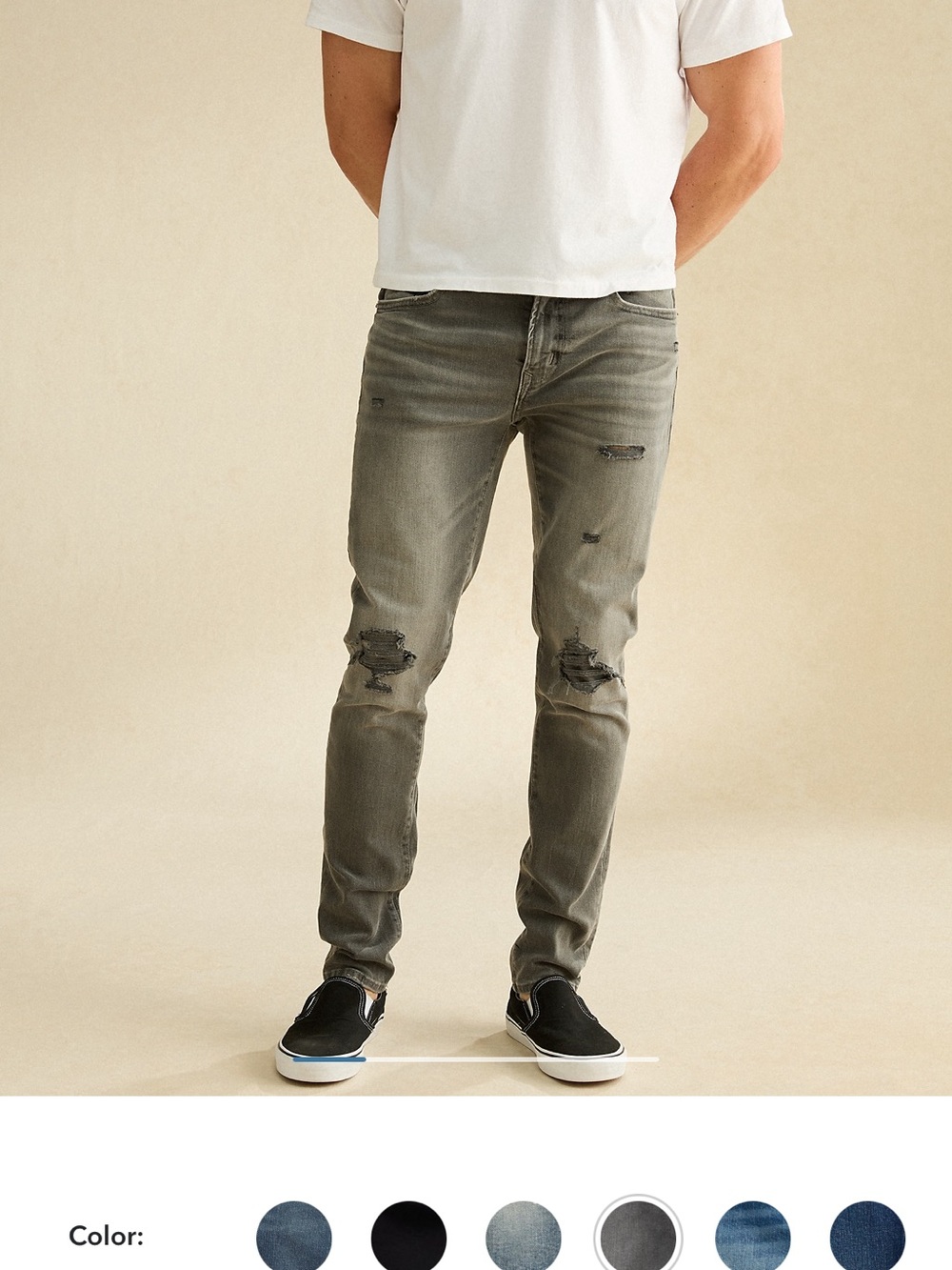 Men’s American Eagle Airflex+ Skinny Jeans Smokey Cinders 33/32 NWT